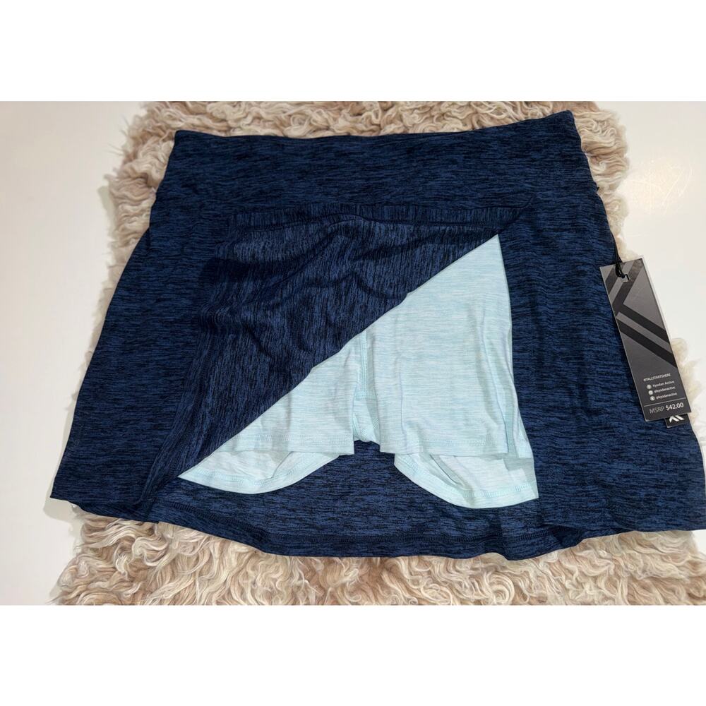 Kyodan women’s new blue & black activewear skort with side slit - Picture 2 of 13